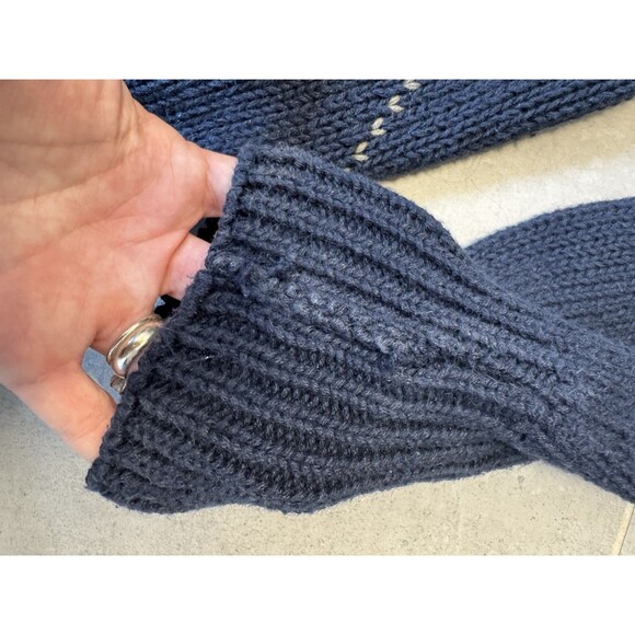 Vintage Structure Sweater Men’s XL Blue Argyle Cable Knit Sleeves Heavyweight - Picture 5 of 13